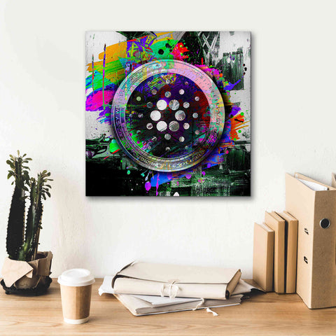 Image of Epic Graffiti'Cardano Crypto Predator' by Epic Portfolio Giclee Canvas Wall Art,18 x 18