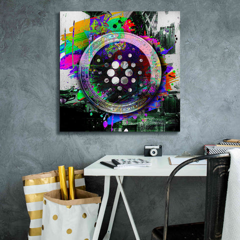 Image of Epic Graffiti'Cardano Crypto Predator' by Epic Portfolio Giclee Canvas Wall Art,26 x 26
