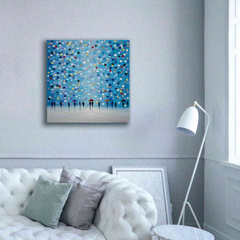 Image of 'Colorful City Umbrellas' by Ekaterina Ermilkina Giclee Canvas Wall Art,37 x 37
