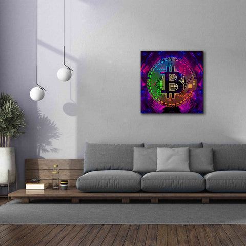 Image of 'Bitcoin Rainbow' by Cameron Gray Giclee Canvas Wall Art,37 x 37