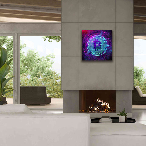 Image of 'Bitcoin Wave' by Cameron Gray Giclee Canvas Wall Art,26 x 26
