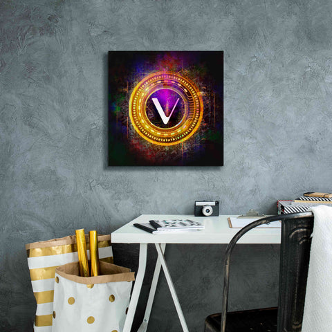 Image of 'Vechain Crypto Halo' by Epic Portfolio Giclee Canvas Wall Art,18 x 18