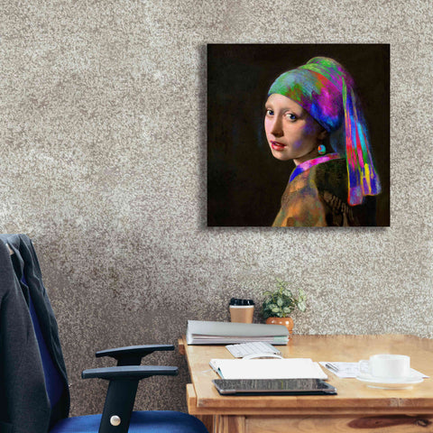 Image of 'Colorful Girl with a Pearl Earring' by Epic Portfolio, Giclee Canvas Wall Art,26x26