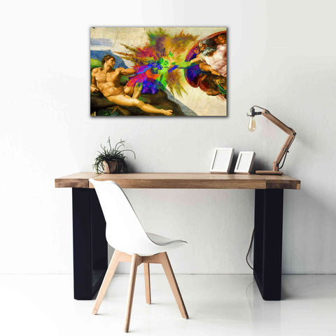 Image of 'Michelangelo - Creation of Adam Colorful I' by Epic Art Portfolio, Canvas Wall Art,40x26
