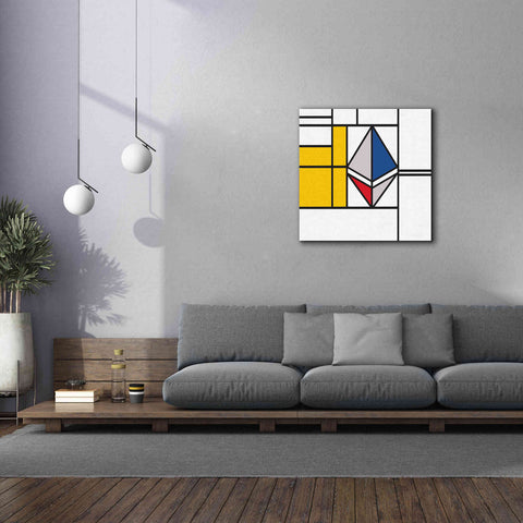 Image of 'Mondrian 3937 Ethereum Crypto Art-01' by Epic Portfolio, Giclee Canvas Wall Art,37x37