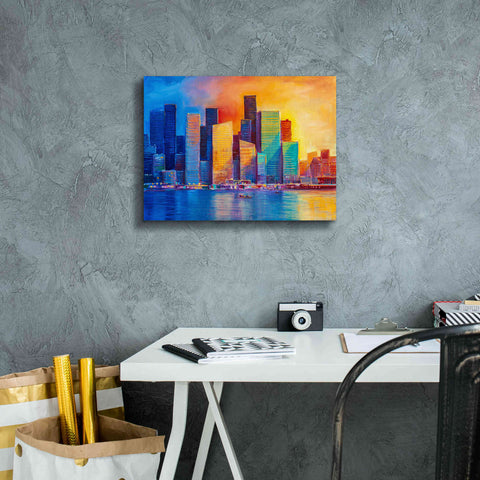 Image of 'Colorful Skyline' by Epic Portfolio, Giclee Canvas Wall Art,16x12