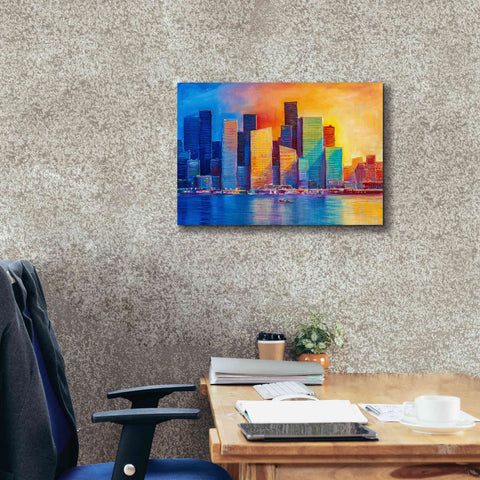 Image of 'Colorful Skyline' by Epic Portfolio, Giclee Canvas Wall Art,26x18