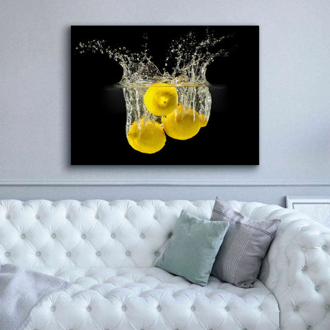 Image of 'Lemon Splash' by Epic Portfolio, Giclee Canvas Wall Art,54x40