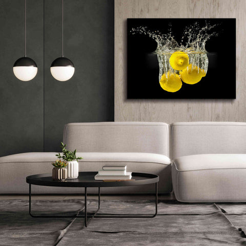 Image of 'Lemon Splash' by Epic Portfolio, Giclee Canvas Wall Art,54x40