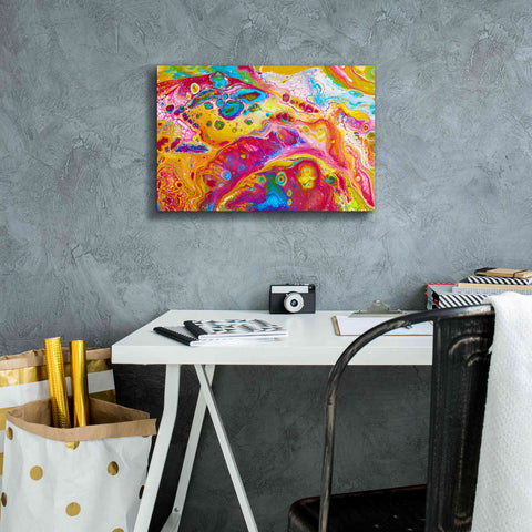 Image of 'Liquid Pour Yellow' by Epic Portfolio, Giclee Canvas Wall Art,18x12