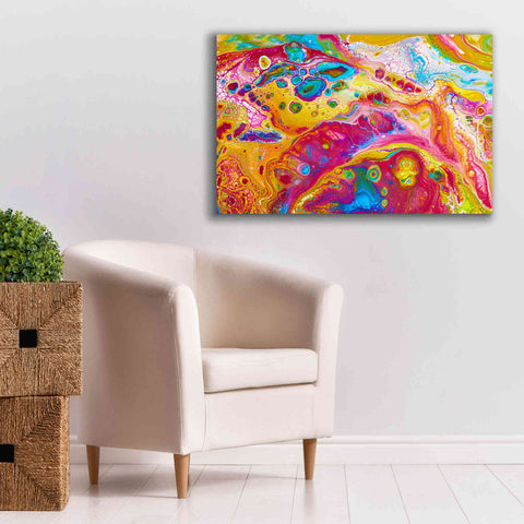 Image of 'Liquid Pour Yellow' by Epic Portfolio, Giclee Canvas Wall Art,40x26