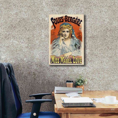Image of 'Folies-Bergere,Miss Mabel Love (1895)' by Epic Portfolio, Giclee Canvas Wall Art,18x26