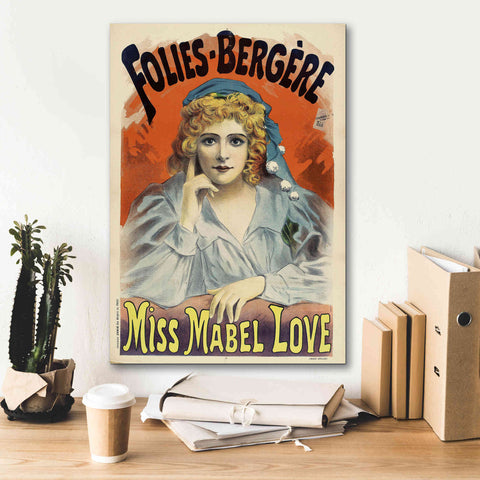 Image of 'Folies-Bergere,Miss Mabel Love (1895)' by Epic Portfolio, Giclee Canvas Wall Art,18x26