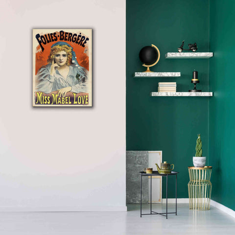 Image of 'Folies-Bergere,Miss Mabel Love (1895)' by Epic Portfolio, Giclee Canvas Wall Art,26x34