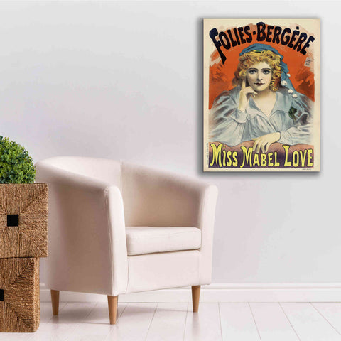 Image of 'Folies-Bergere,Miss Mabel Love (1895)' by Epic Portfolio, Giclee Canvas Wall Art,26x34