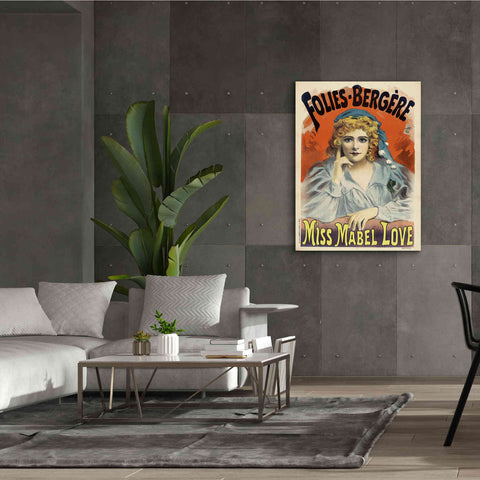 Image of 'Folies-Bergere,Miss Mabel Love (1895)' by Epic Portfolio, Giclee Canvas Wall Art,40x54