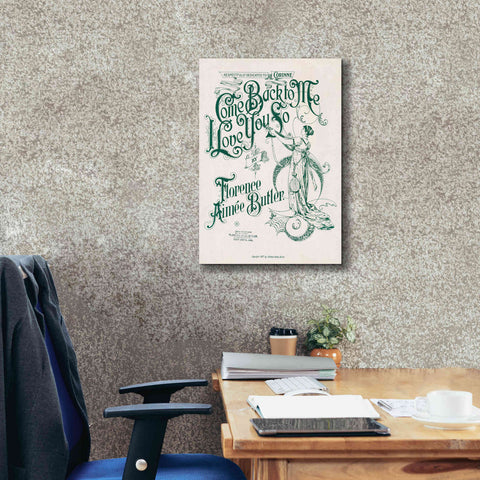 Image of 'Come Back To Me I Love You So (1897)' by Epic Portfolio, Giclee Canvas Wall Art,18x26