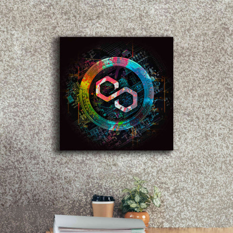 Image of 'Polygon Crypto Giga Coin' by Epic Portfolio, Canvas Wall Art,18 x 18