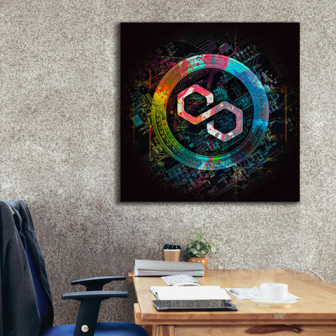 Image of 'Polygon Crypto Giga Coin' by Epic Portfolio, Canvas Wall Art,37 x 37