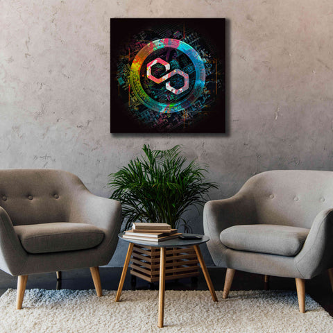 Image of 'Polygon Crypto Giga Coin' by Epic Portfolio, Canvas Wall Art,37 x 37