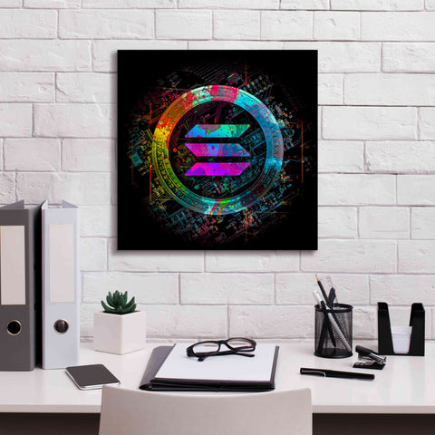 Image of 'Solana Crypto Giga Coin' by Epic Portfolio, Canvas Wall Art,18 x 18