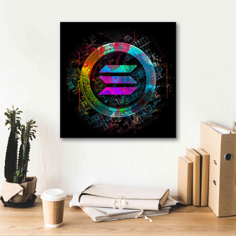 Image of 'Solana Crypto Giga Coin' by Epic Portfolio, Canvas Wall Art,18 x 18