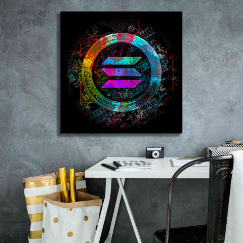 Image of 'Solana Crypto Giga Coin' by Epic Portfolio, Canvas Wall Art,26 x 26