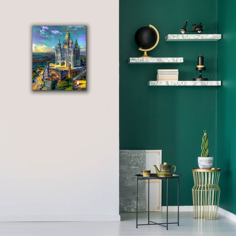 Image of 'Barcelona Spain Tibidabo Church' by Pedro Gavidia, Canvas Wall Art,20 x 24