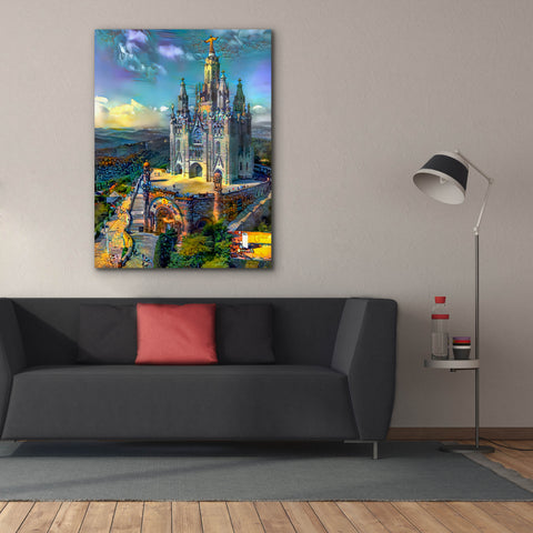 Image of 'Barcelona Spain Tibidabo Church' by Pedro Gavidia, Canvas Wall Art,40 x 54
