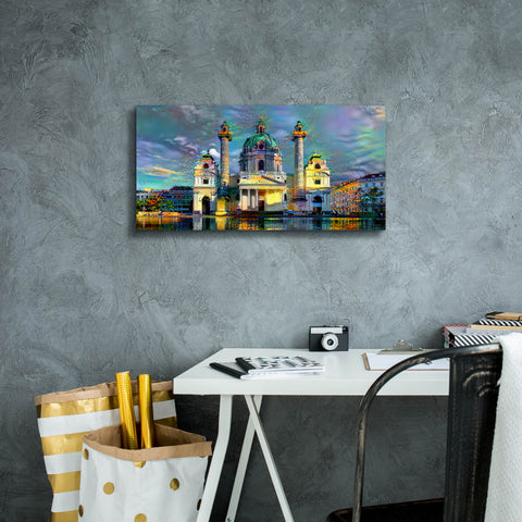 Image of 'Vienna Austria Karlskirche' by Pedro Gavidia, Canvas Wall Art,24 x 12