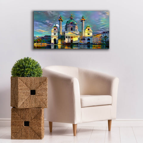 Image of 'Vienna Austria Karlskirche' by Pedro Gavidia, Canvas Wall Art,40 x 20