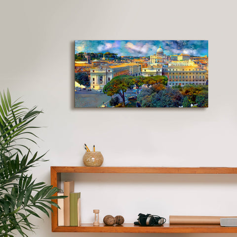 Image of 'Vaticano San Pedro from San Angelo' by Pedro Gavidia, Canvas Wall Art,24 x 12