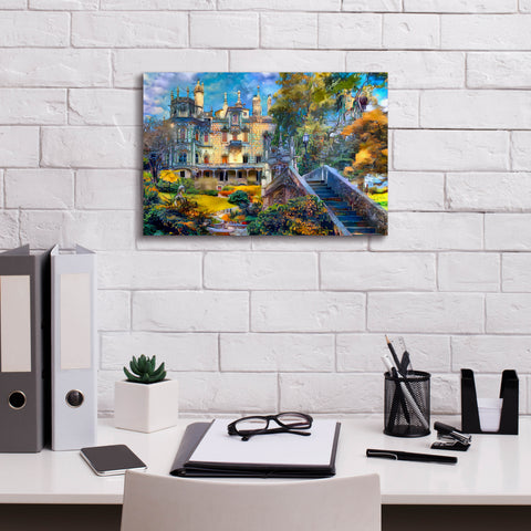 Image of 'Sintra Portugal Quinta de Regaleira' by Pedro Gavidia, Canvas Wall Art,18 x 12