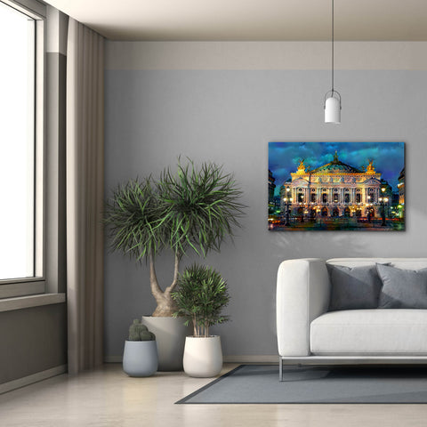 Image of 'Paris France Opera Garnier Night' by Pedro Gavidia, Canvas Wall Art,40 x 26
