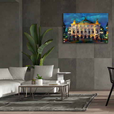 Image of 'Paris France Opera Garnier Night' by Pedro Gavidia, Canvas Wall Art,60 x 40
