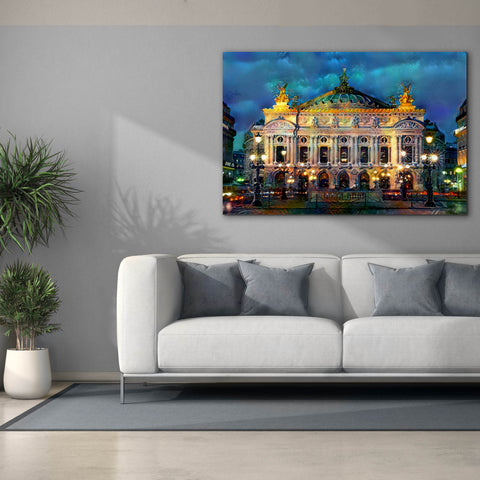 Image of 'Paris France Opera Garnier Night' by Pedro Gavidia, Canvas Wall Art,60 x 40