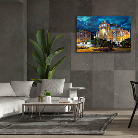 Image of 'Odessa Ukraine Opera and Ballet Theater Night' by Pedro Gavidia, Canvas Wall Art,60 x 40