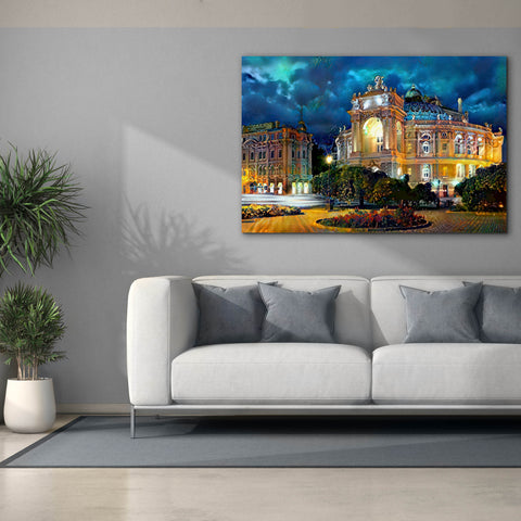 Image of 'Odessa Ukraine Opera and Ballet Theater Night' by Pedro Gavidia, Canvas Wall Art,60 x 40