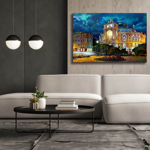 Image of 'Odessa Ukraine Opera and Ballet Theater Night' by Pedro Gavidia, Canvas Wall Art,60 x 40