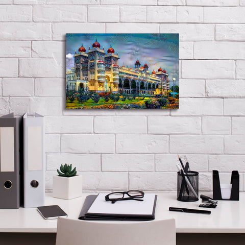 Image of 'Mysore India Royal Palace' by Pedro Gavidia, Canvas Wall Art,18 x 12