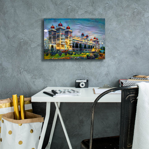 Image of 'Mysore India Royal Palace' by Pedro Gavidia, Canvas Wall Art,18 x 12