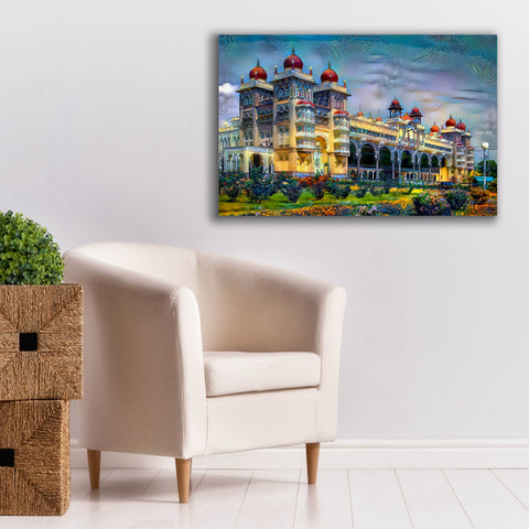Image of 'Mysore India Royal Palace' by Pedro Gavidia, Canvas Wall Art,40 x 26