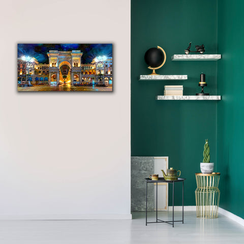 Image of 'Milan Italy Vitorio Emanuel II Night 2022' by Pedro Gavidia, Canvas Wall Art,40 x 20