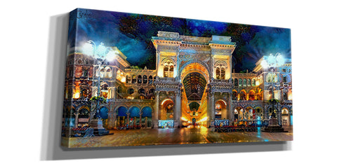 Image of 'Milan Italy Vitorio Emanuel II Night 2022' by Pedro Gavidia, Canvas Wall Art