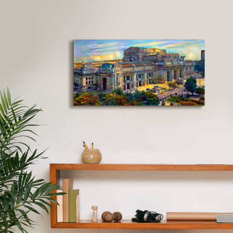 Image of 'Milan Italy Central Station' by Pedro Gavidia, Canvas Wall Art,24 x 12