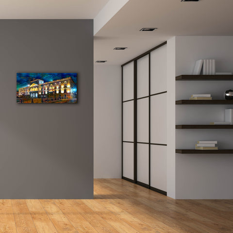 Image of 'Mexico City Palace of Mines Night' by Pedro Gavidia, Canvas Wall Art,40 x 20