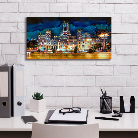 Image of 'Madrid Spain Cibeles Palace' by Pedro Gavidia, Canvas Wall Art,24 x 12