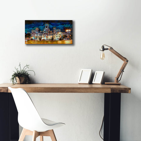 Image of 'Madrid Spain Cibeles Palace' by Pedro Gavidia, Canvas Wall Art,24 x 12