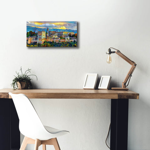 Image of 'Granada Spain La Alhambra' by Pedro Gavidia, Canvas Wall Art,24 x 12