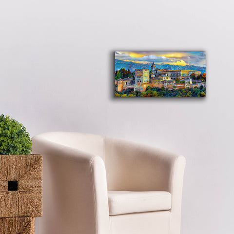 Image of 'Granada Spain La Alhambra' by Pedro Gavidia, Canvas Wall Art,24 x 12